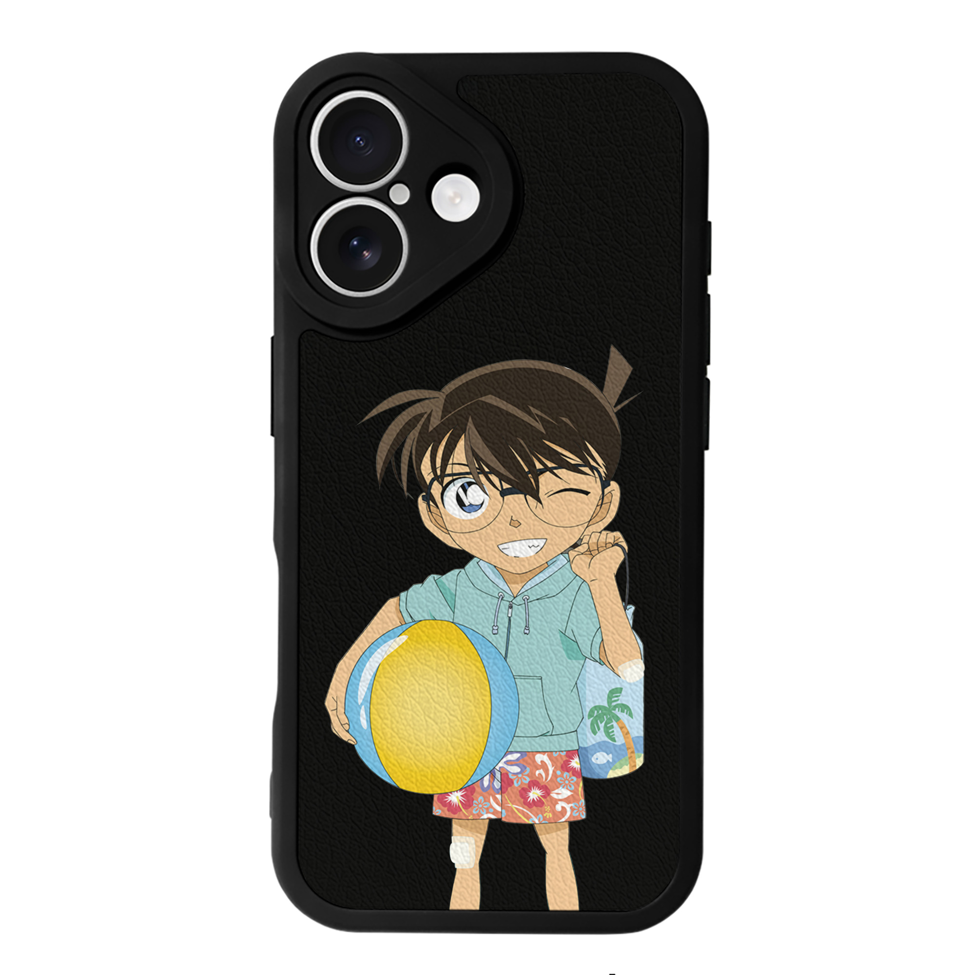 （画像用） 名探偵コナン 江戸川 コナン Detective Conan Conan Edogawa 【iPhone 16シリーズ対応】シリコンスマホケース（レザー調） 材質：シリコン